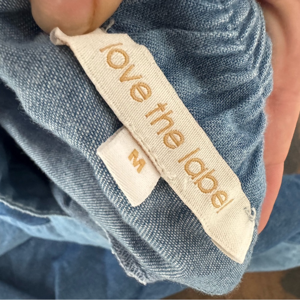 Anthropologie Love The Label Blue Multicolor Denim A-Line Skirt - Picture 2 of 9